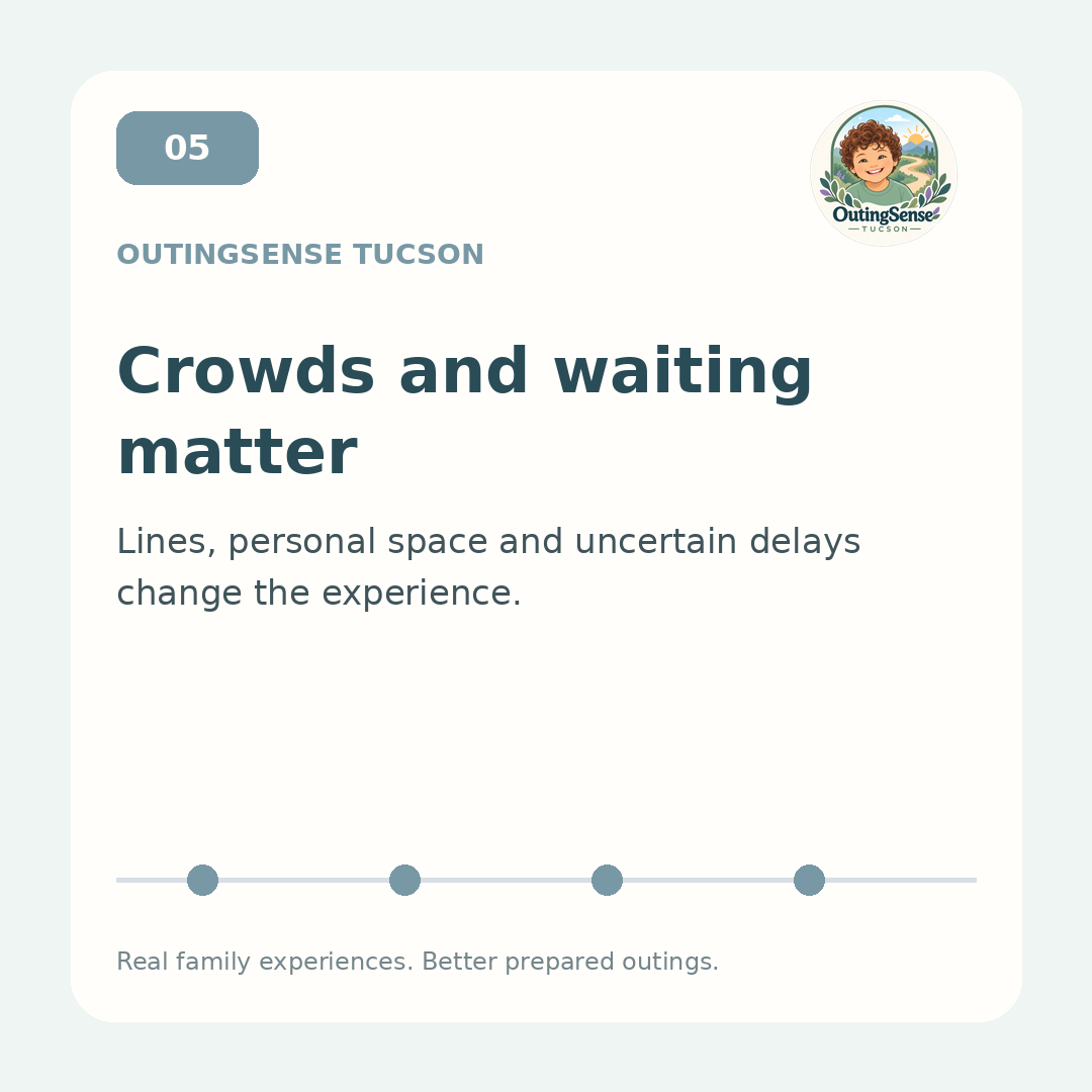 Crowds and waiting matter: lines, personal space and uncertain delays change the experience