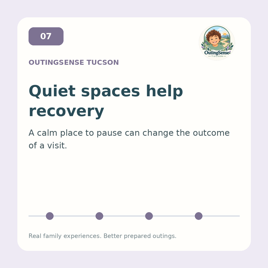 Quiet spaces help recovery: a calm place to pause can change the outcome of a visit